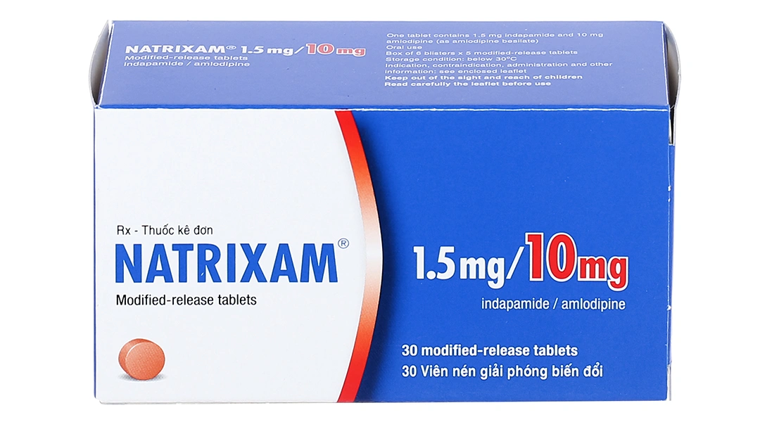 Natrixam 1.5mg/10mg trị tăng huyết áp (6 vỉ x 5 viên) - 1