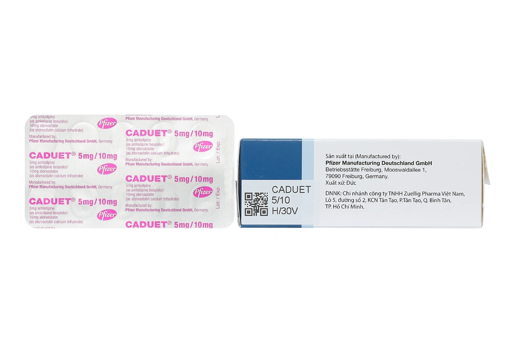 Caduet 5mg/10mg trị tăng huyết áp, rối loạn lipid máu (3 vỉ x 10 viên) - 2