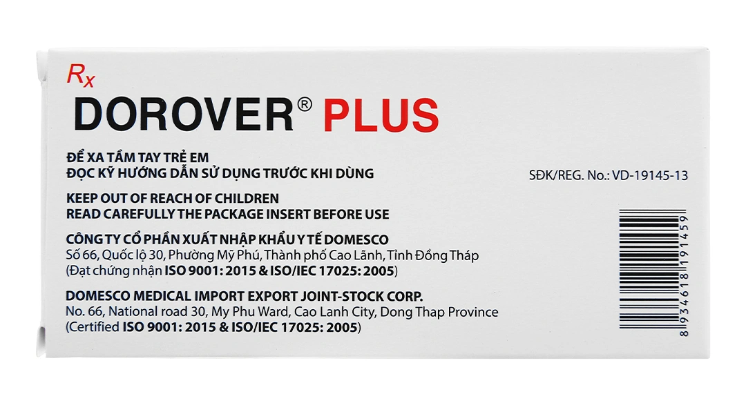 Dorover Plus 4mg/1.25mg trị tăng huyết áp (1 vỉ x 30 viên) - 1