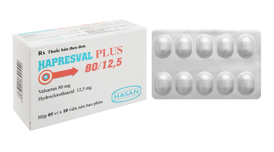 Hapresval Plus 80/12.5 trị tăng huyết áp vô căn (5 vỉ x 10 viên) - 