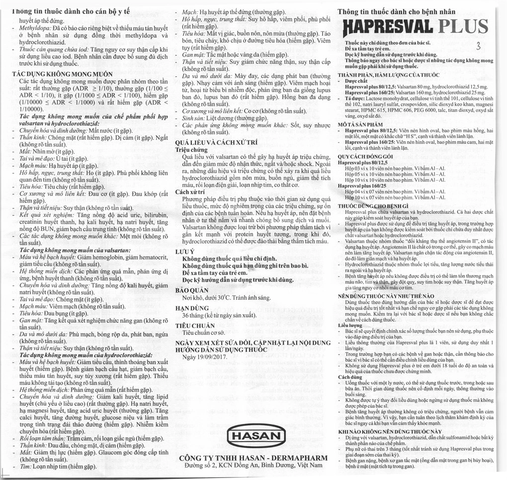 Hapresval Plus 80/12.5 trị tăng huyết áp vô căn (5 vỉ x 10 viên) - 6