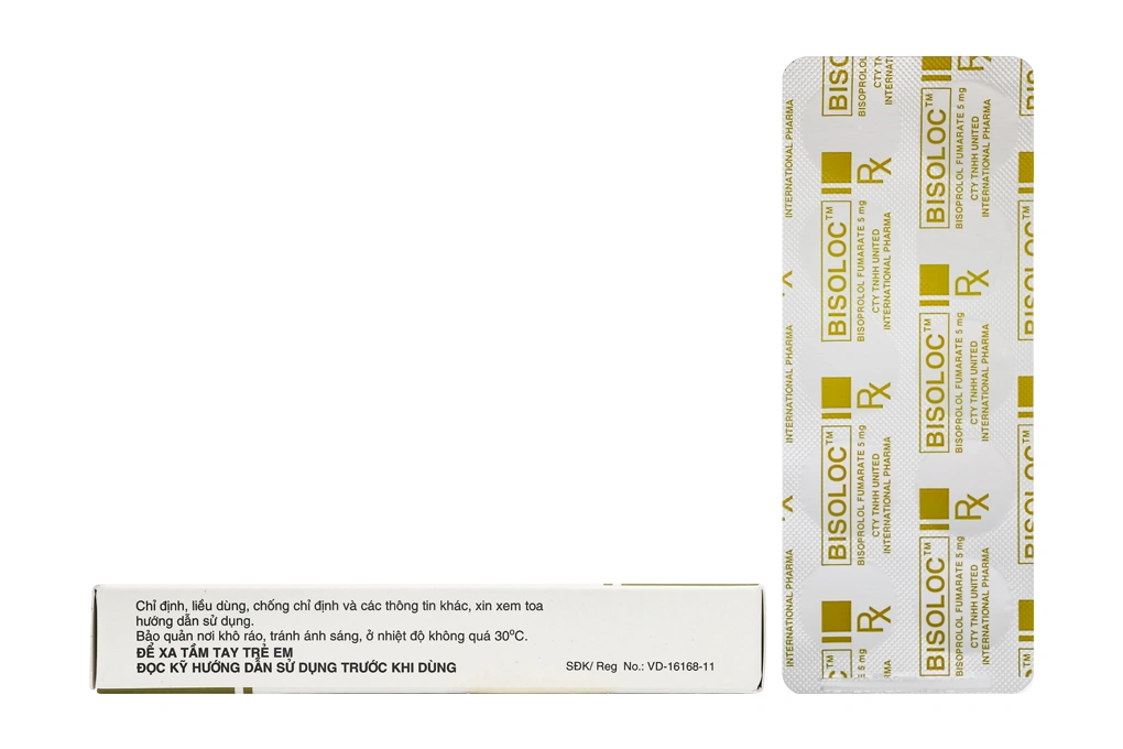 Bisoloc 5mg trị tăng huyết áp, suy tim (3 vỉ x 10 viên) - 1