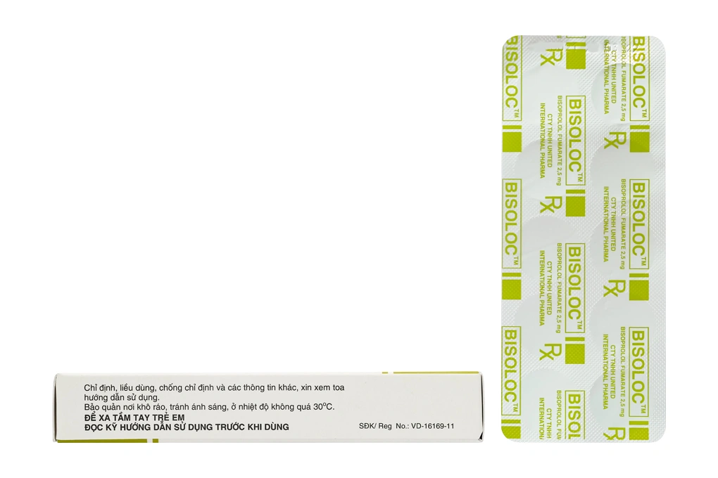 Bisoloc 2.5mg trị tăng huyết áp, suy tim mạn (3 vỉ x 10 viên) - 4
