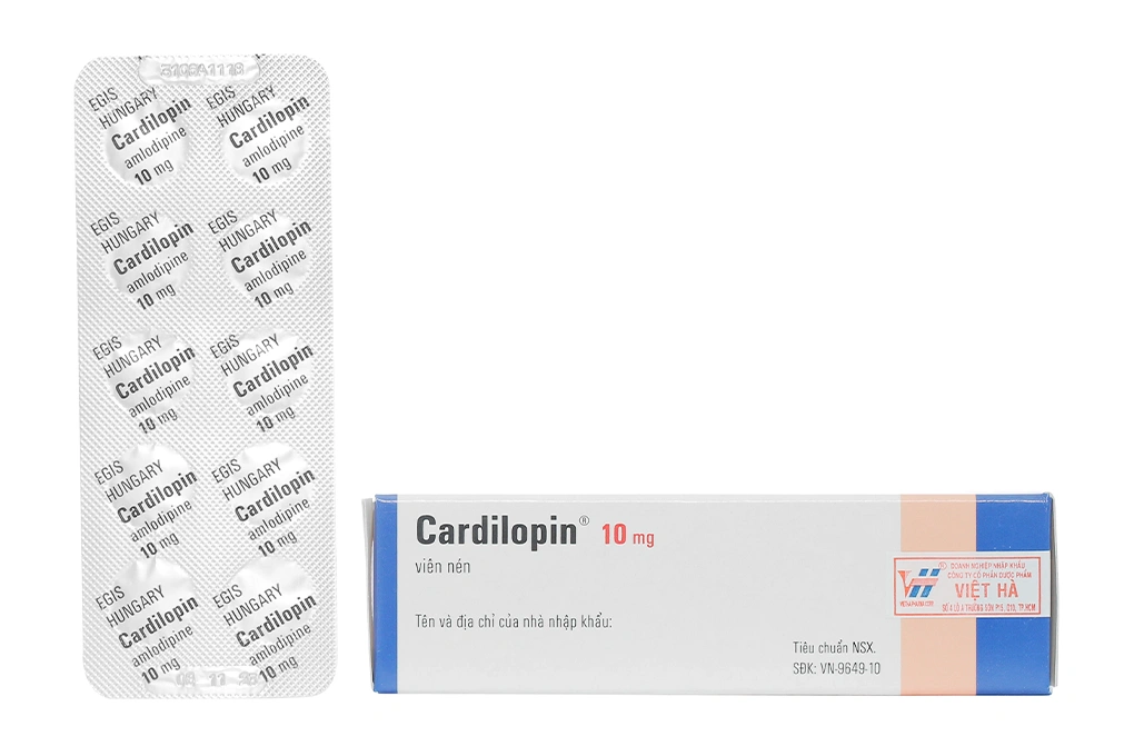 Cardilopin 10mg trị tăng huyết áp, đau thắt ngực (3 vỉ x 10 viên) - 2
