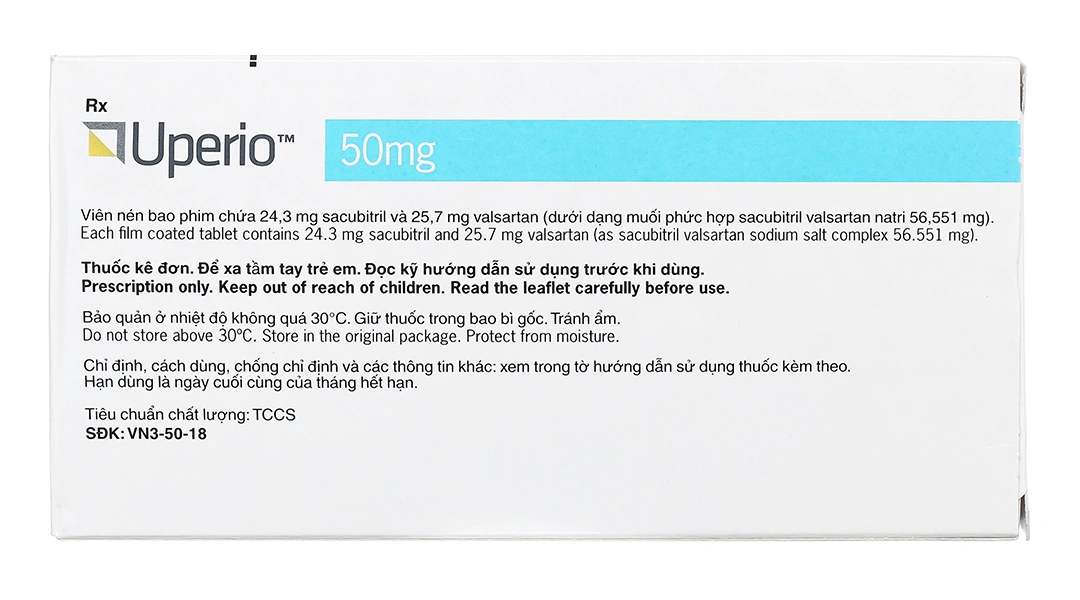 Uperio 50mg trị suy tim (2 vỉ x 14 viên) - 2
