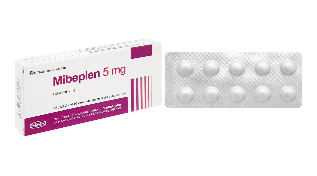 Mibeplen 5mg trị tăng huyết áp, đau thắt ngực (3 vỉ x 10 viên) - 