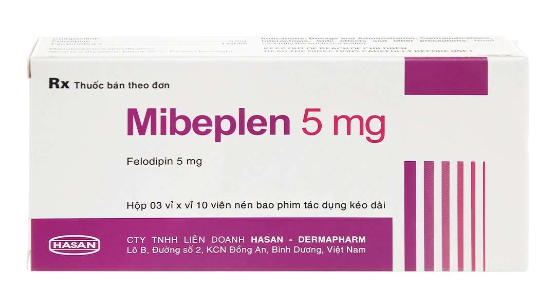 Mibeplen 5mg trị tăng huyết áp, đau thắt ngực (3 vỉ x 10 viên) - 1