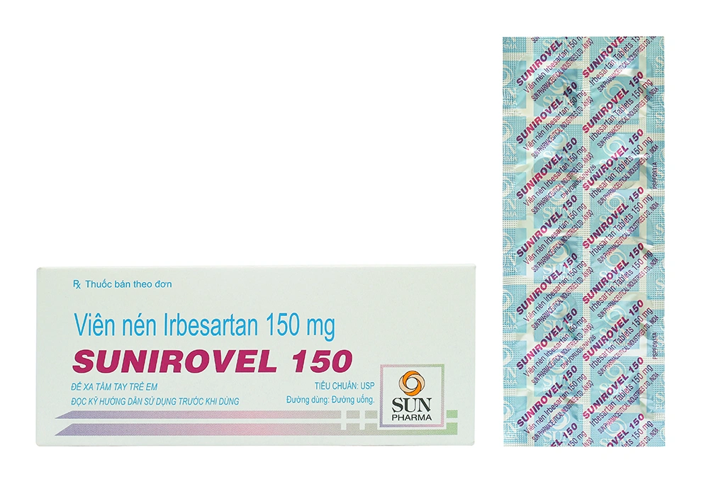Sunirovel 150 trị tăng huyết áp (5 vỉ x 10 viên) - 