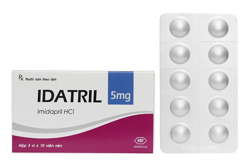 Idatril 5mg trị tăng huyết áp, suy tim (3 vỉ x 10 viên) - 