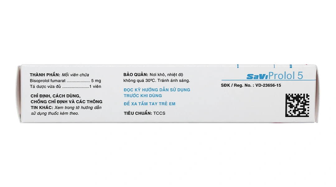 SaViProlol 5 trị tăng huyết áp, đau thắt ngực (3 vỉ x 10 viên) - 2