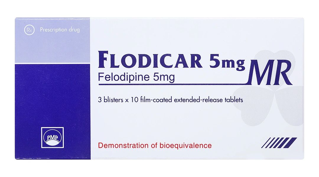 Flodicar 5mg MR trị tăng huyết áp, đau thắt ngực (3 vỉ x 10 viên) - 1