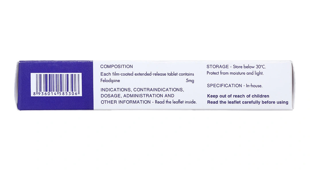 Flodicar 5mg MR trị tăng huyết áp, đau thắt ngực (3 vỉ x 10 viên) - 3