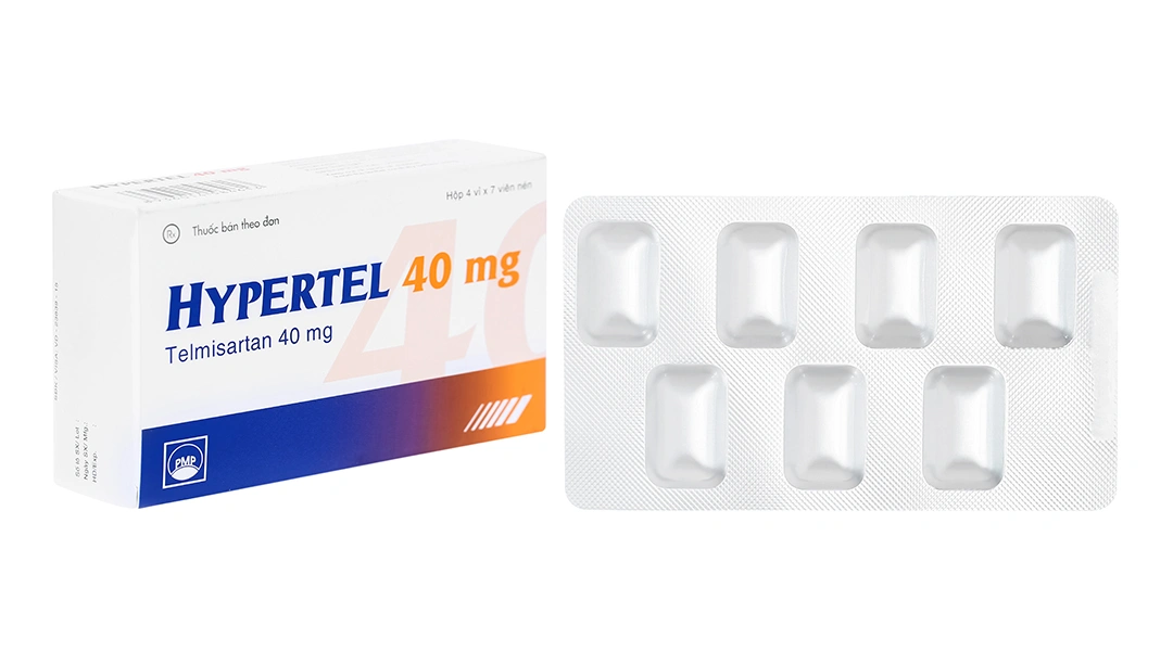 Hypertel 40mg trị tăng huyết áp vô căn (4 vỉ x 7 viên) - 