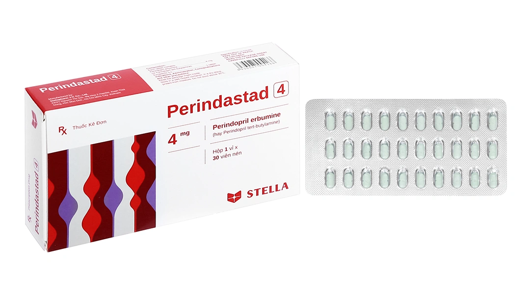 Perindastad 4 trị tăng huyết áp, suy tim (1 vỉ x 30 viên) - 
