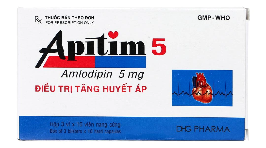 Apitim 5 trị tăng huyết áp, đau thắt ngực (3 vỉ x 10 viên) - 1