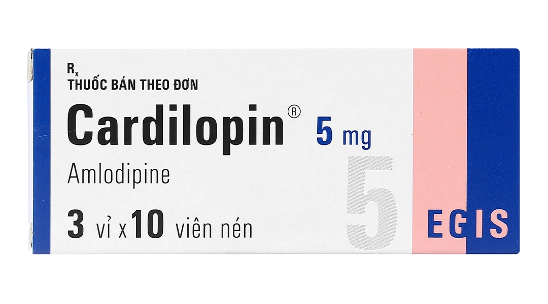 Cardilopin 5mg trị tăng huyết áp, đau thắt ngực (3 vỉ x 10 viên) - 1