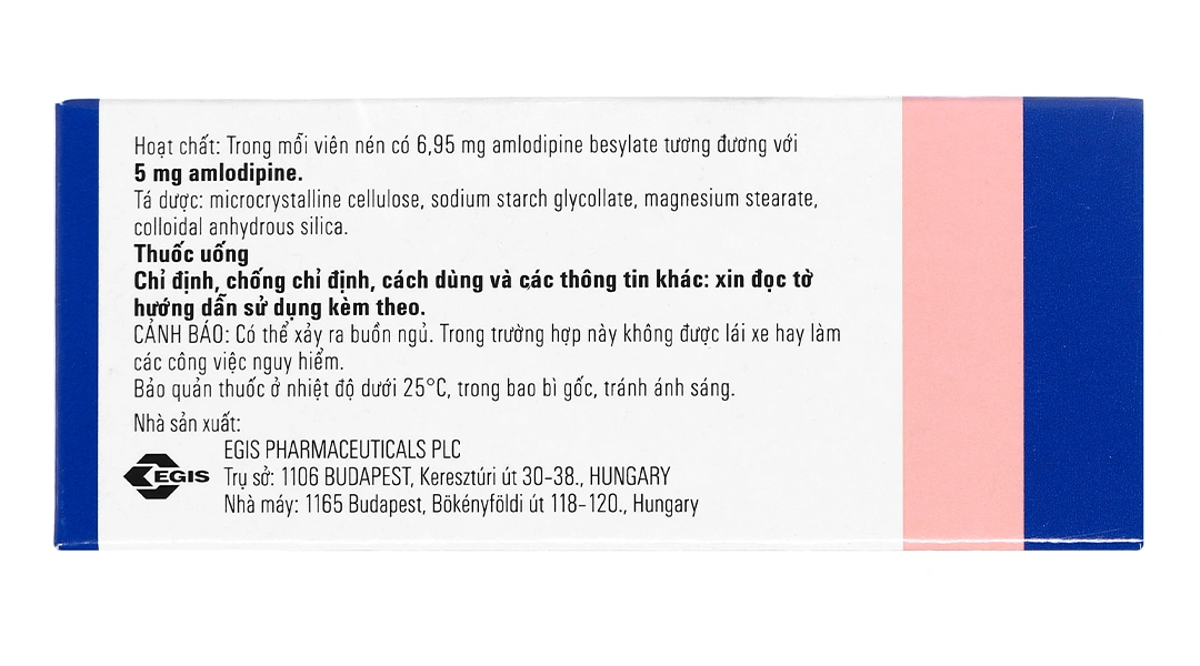Cardilopin 5mg trị tăng huyết áp, đau thắt ngực (3 vỉ x 10 viên) - 2