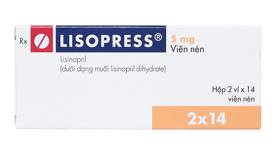 Lisopress 5mg trị tăng huyết áp, suy tim (2 vỉ x 14 viên) - 1