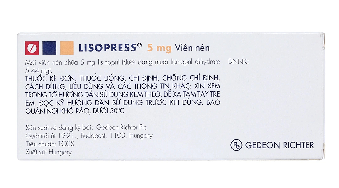 Lisopress 5mg trị tăng huyết áp, suy tim (2 vỉ x 14 viên) - 2