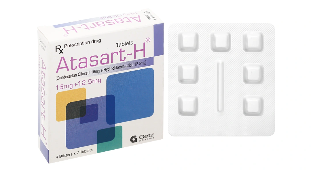 Atasart-H trị tăng huyết áp (4 vỉ x 7 viên) - 