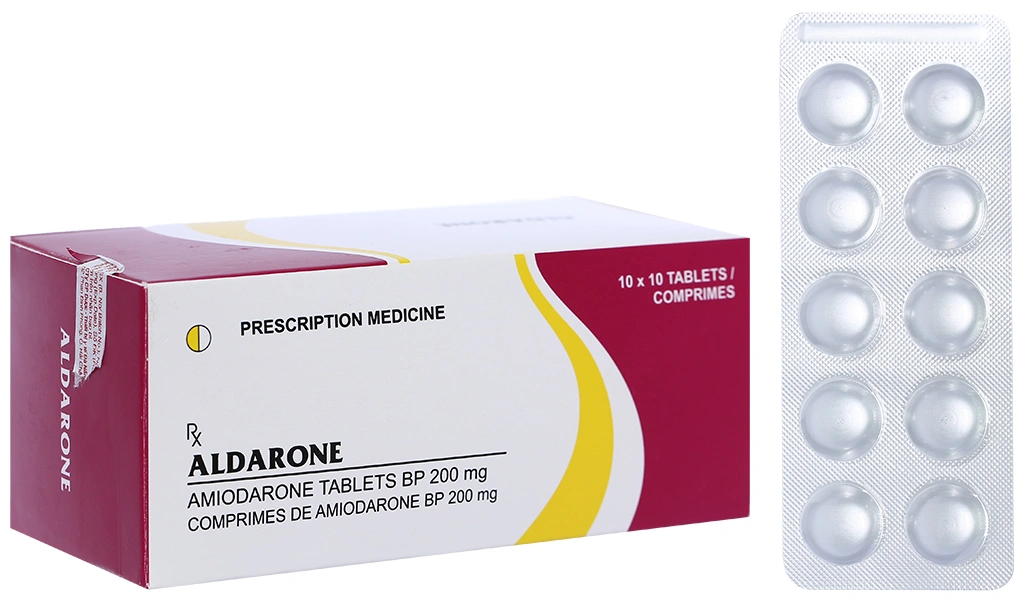 Aldarone 200mg trị loạn nhịp tim (10 vỉ x 10 viên) - 