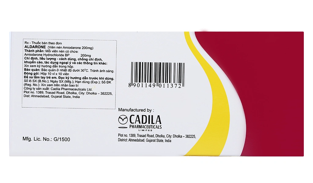 Aldarone 200mg trị loạn nhịp tim (10 vỉ x 10 viên) - 2