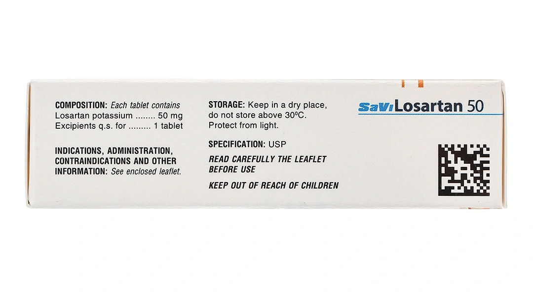SaVi Losartan 50 trị tăng huyết áp nguyên phát (3 vỉ x 10 viên) - 3