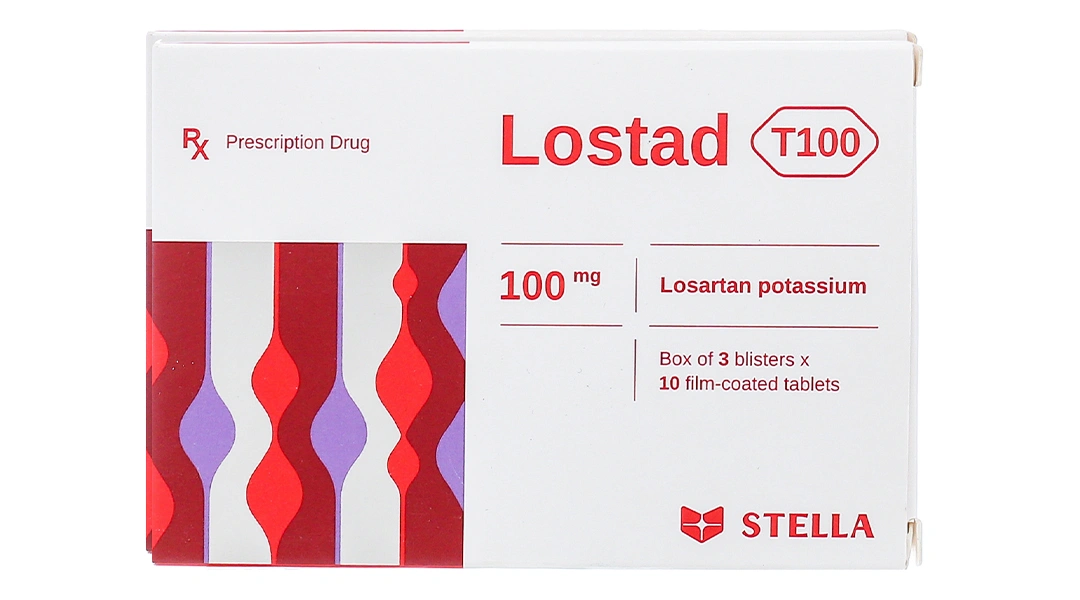 Lostad T100 trị tăng huyết áp và suy tim mạn tính (3 vỉ x 10 viên) - 1