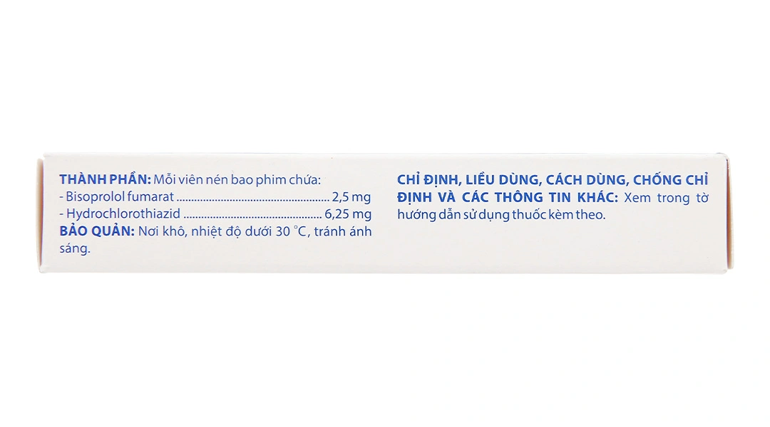 Domecor Plus 2.5mg/6.25mg trị tăng huyết áp từ nhẹ đến trung bình (3 vỉ x 10 viên) - 4