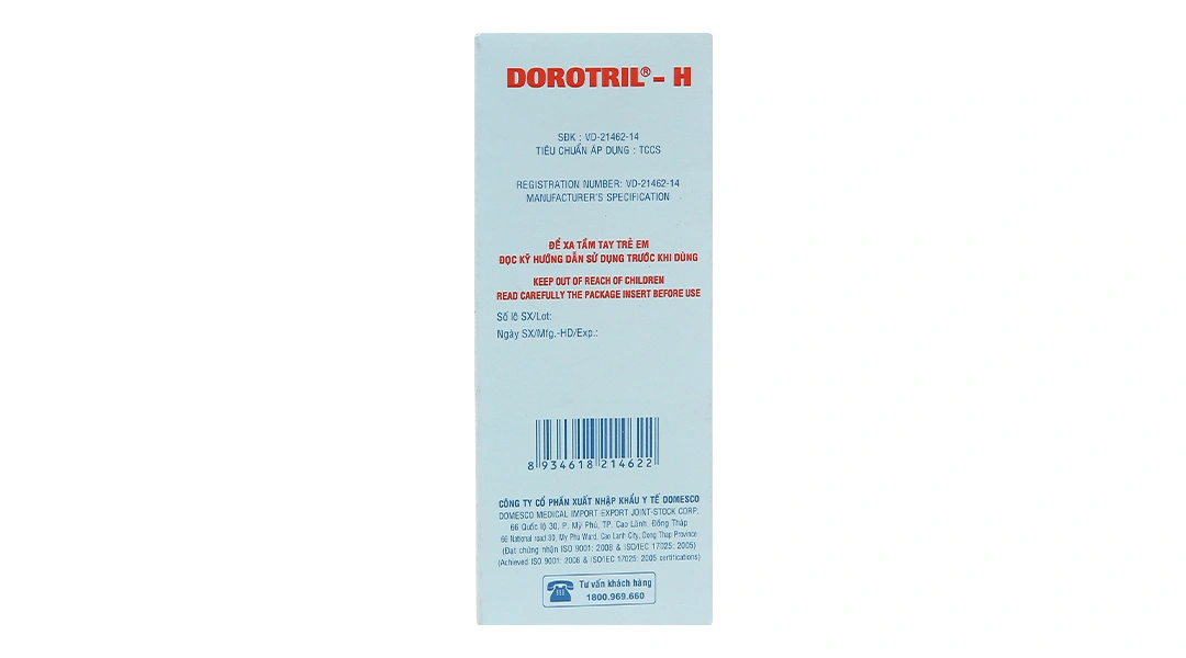 Dorotril - H 20mg/12.5mg trị tăng huyết áp (2 vỉ x 14 viên) - 3