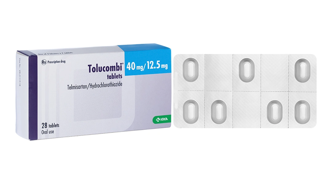 Tolucombi 40mg/12.5mg trị tăng huyết áp vô căn (4 vỉ x 7 viên) - 