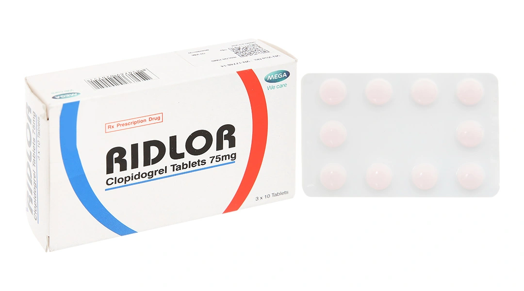 Ridlor 75mg thuốc trị rối loạn nghẽn mạch máu (3 vỉ x 10 viên) - 