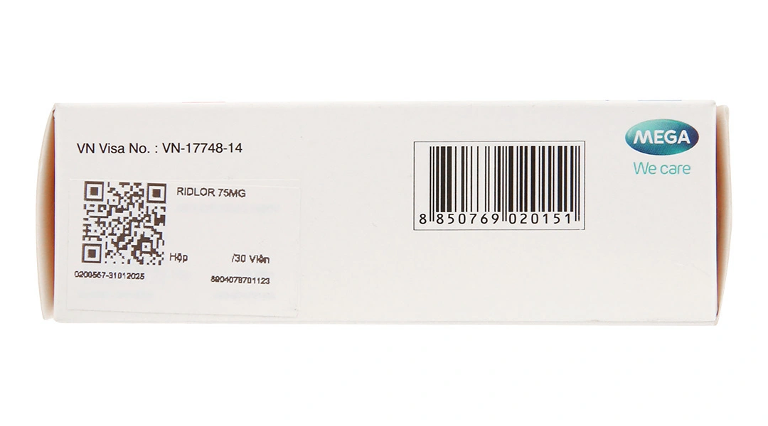 Ridlor 75mg thuốc trị rối loạn nghẽn mạch máu (3 vỉ x 10 viên) - 5