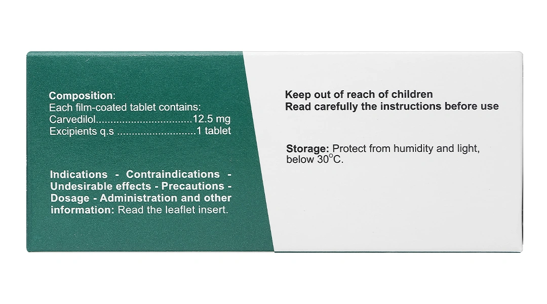 Aucardil 12.5mg điều trị tăng huyết áp, đau thắt ngực ổn định (5 vỉ x 10 viên) - 2