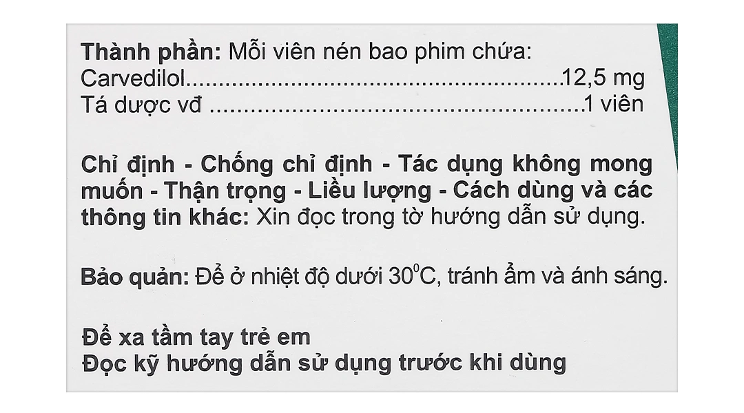 Aucardil 12.5mg điều trị tăng huyết áp, đau thắt ngực ổn định (5 vỉ x 10 viên) - 4