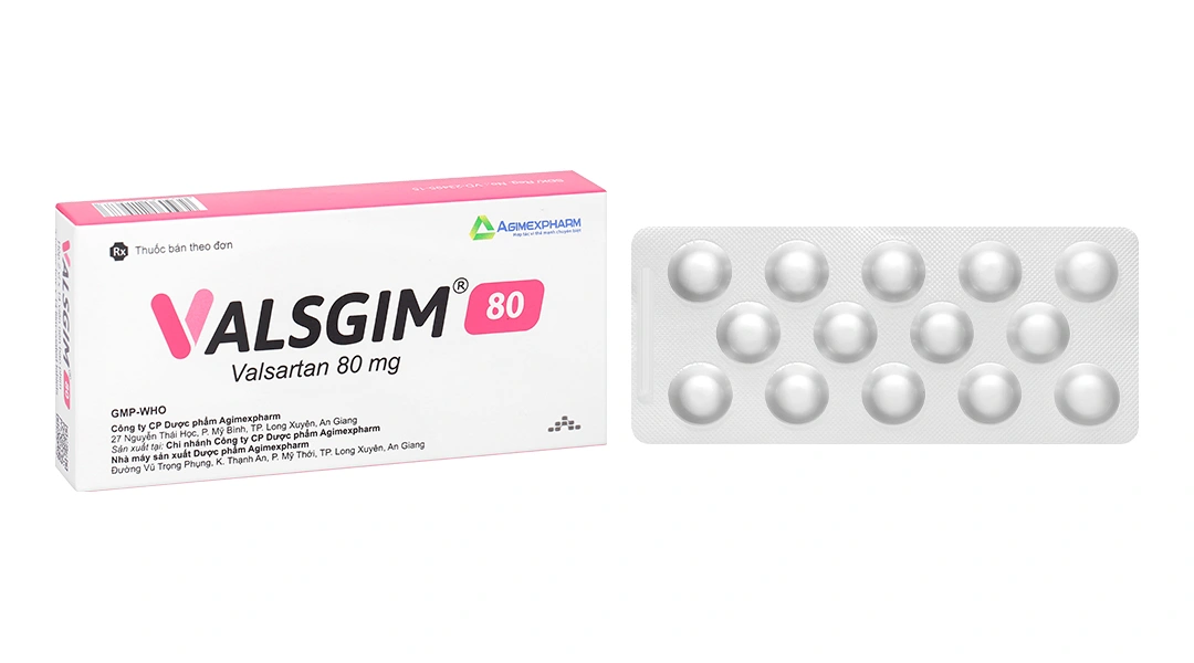 Valsgim 80 trị tăng huyết áp, suy tim (2 vỉ x 14 viên) - 