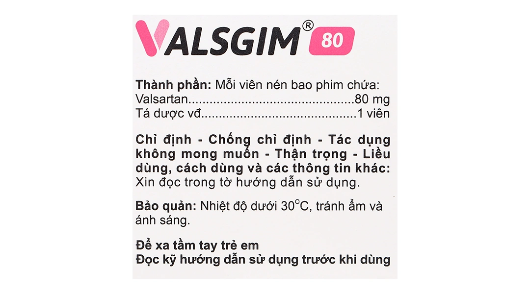 Valsgim 80 trị tăng huyết áp, suy tim (2 vỉ x 14 viên) - 4