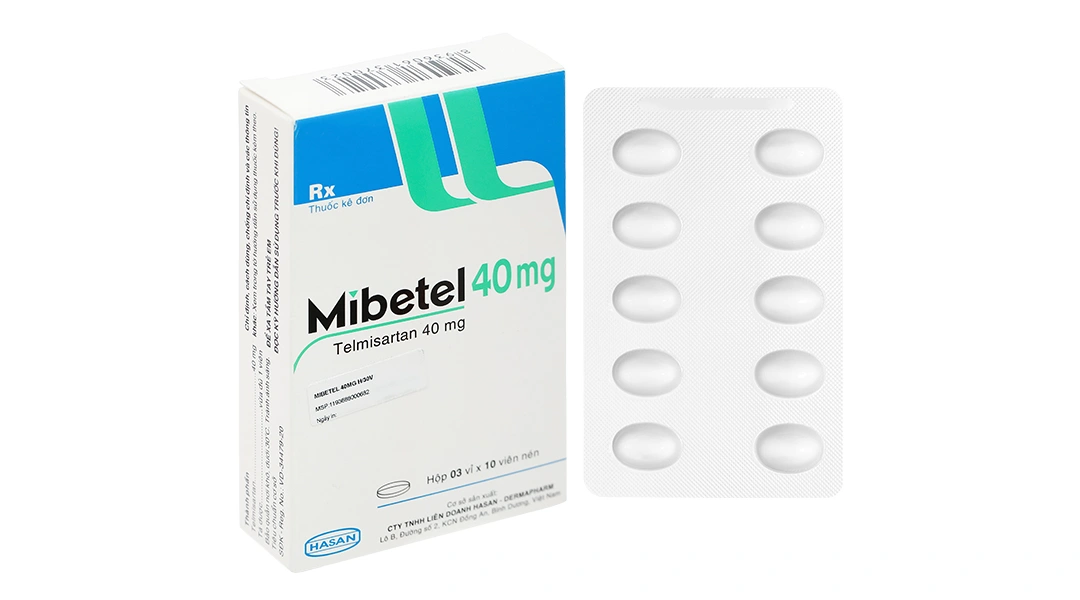 Mibetel 40mg trị tăng huyết áp (3 vỉ x 10 viên) - 