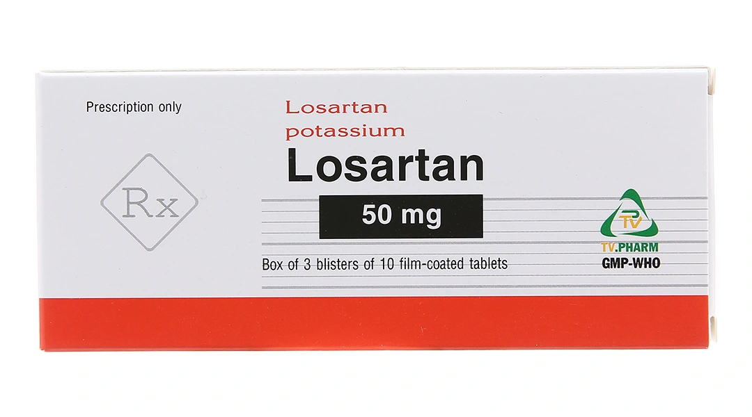 Losartan TV.Pharm 50mg trị tăng huyết áp (3 vỉ x 10 viên) - 1