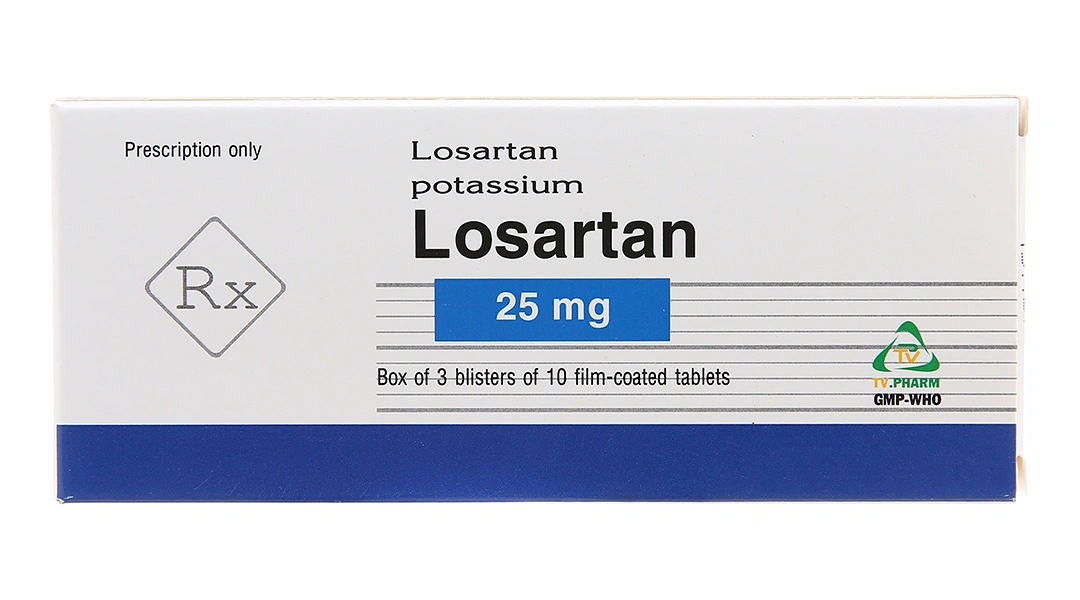 Losartan TV.Pharm 25mg trị tăng huyết áp (3 vỉ x 10 viên) - 1