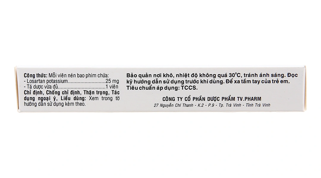 Losartan TV.Pharm 25mg trị tăng huyết áp (3 vỉ x 10 viên) - 2
