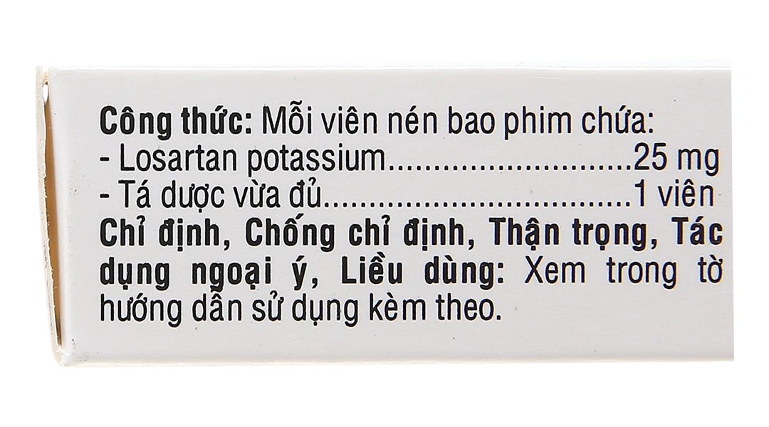 Losartan TV.Pharm 25mg trị tăng huyết áp (3 vỉ x 10 viên) - 3