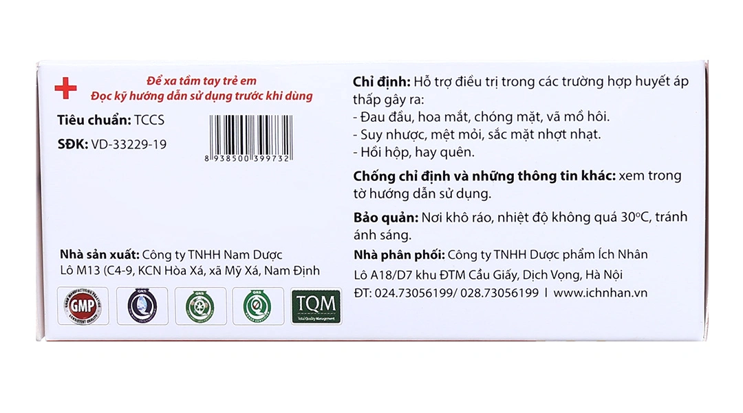 Thăng Áp Nam Dược hỗ trợ điều trị huyết áp thấp (3 vỉ x 10 viên) - 4