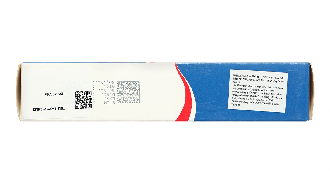 Teli H 40mg/12.5mg trị tăng huyết áp vô căn (3 vỉ x 10 viên) - 2
