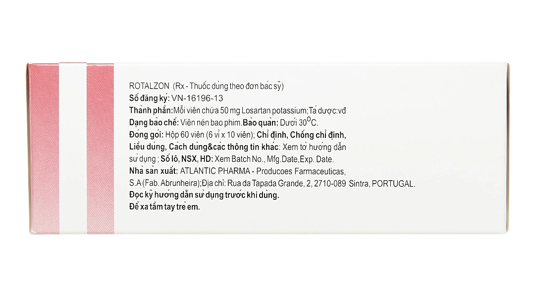 Rotalzon 50mg trị tăng huyết áp (6 vỉ x 10 viên) - 2