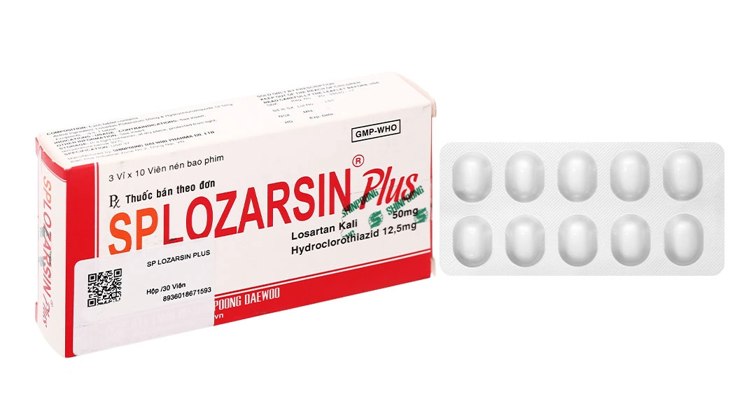 Splozarsin Plus trị tăng huyết áp (3 vỉ x 10 viên) - 