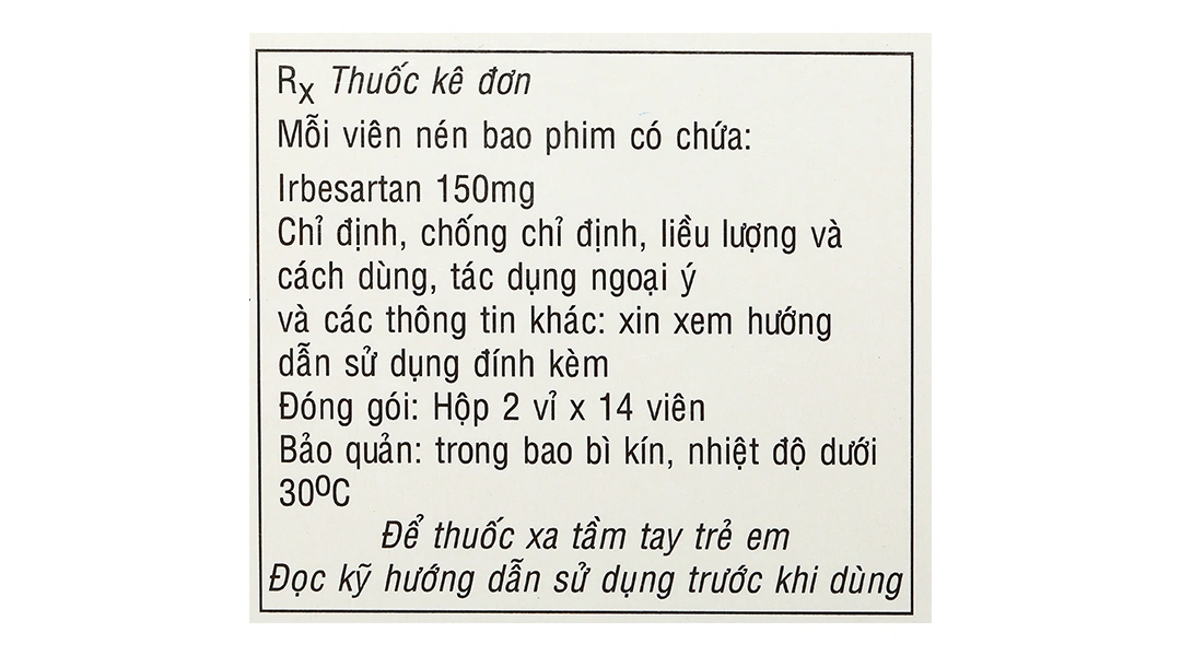 Trionstrep 150mg trị tăng huyết áp, bệnh thận do đái tháo đường (2 vỉ x 14 viên) - 4