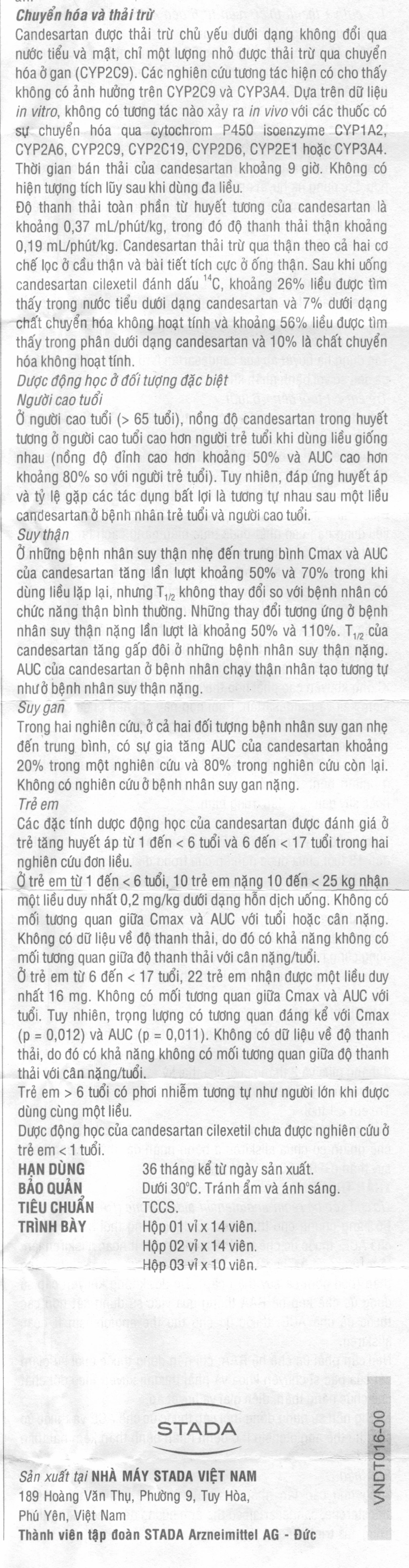 Candesartan Stada 8mg trị tăng huyết áp, suy tim (2 vỉ x 14 viên) - 12