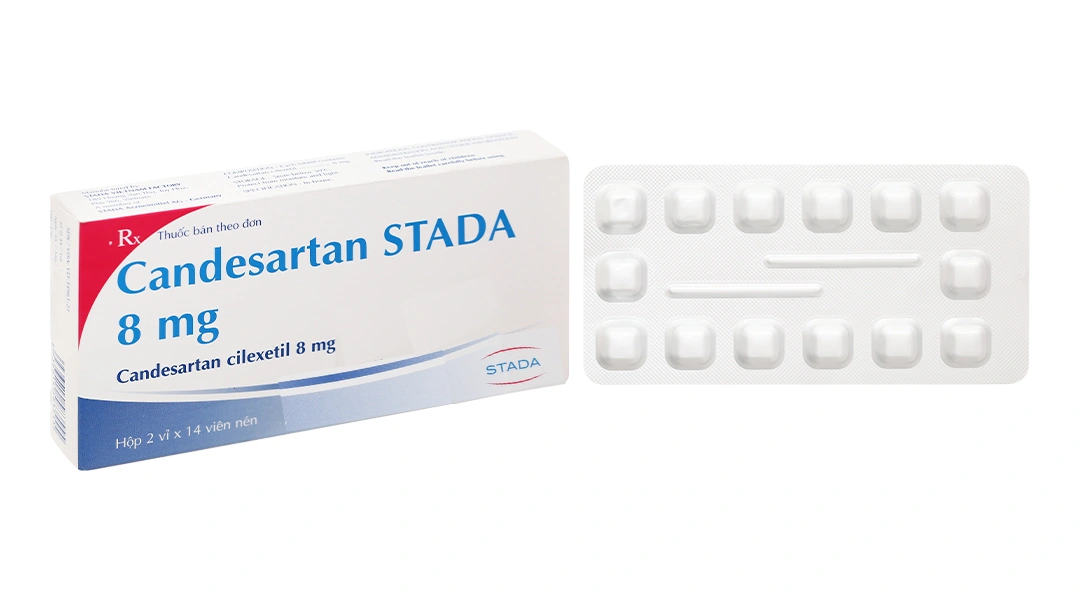 Candesartan Stada 8mg trị tăng huyết áp, suy tim (2 vỉ x 14 viên) - 
