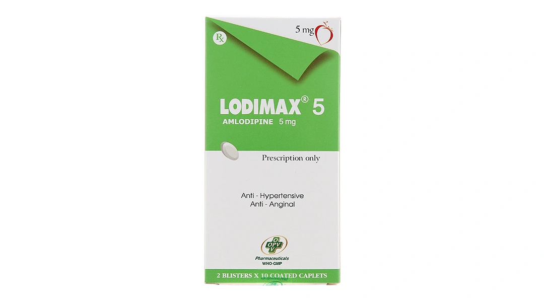Lodimax 5 trị tăng huyết áp, đau thắt ngực (2 vỉ x 10 viên) - 1